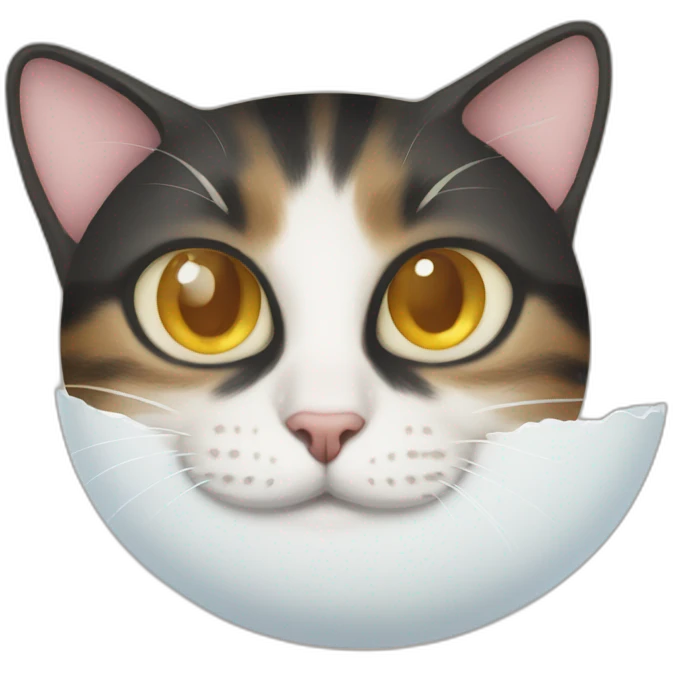 Half cat half egg emoji