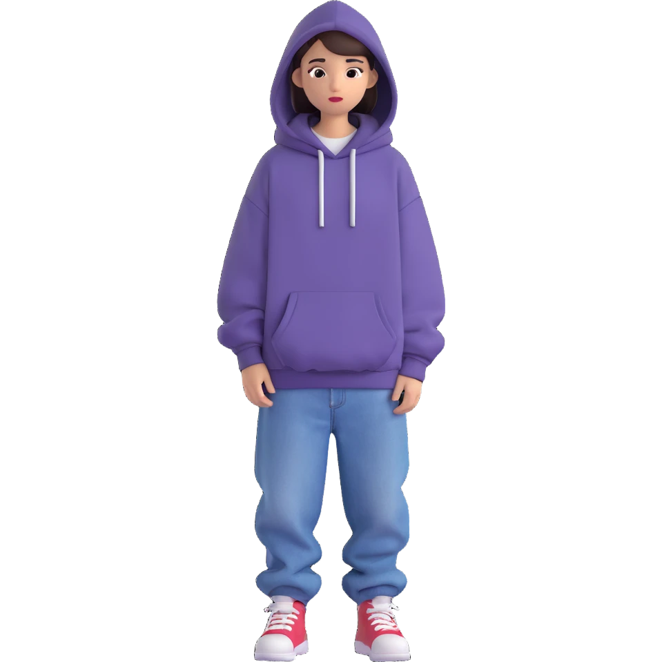 oversized hoodie and baggy jeans cozy look emoji