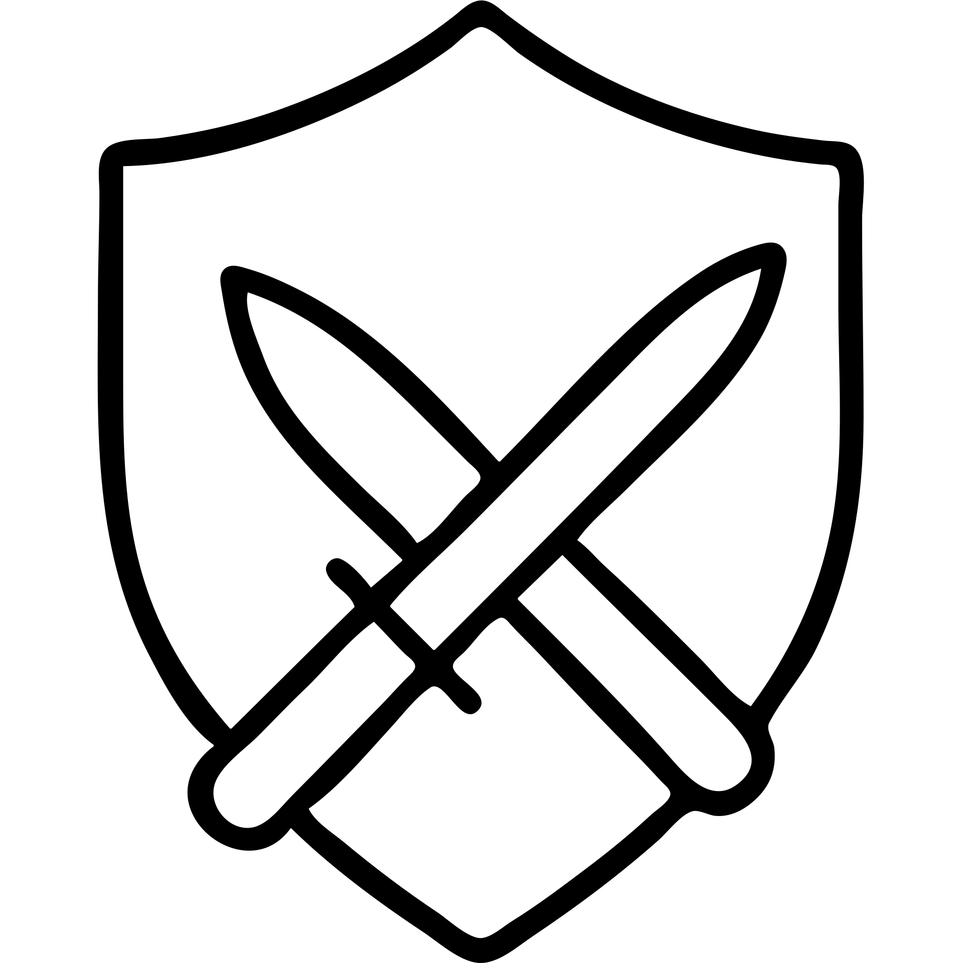 shield and knife outlined icon emoji