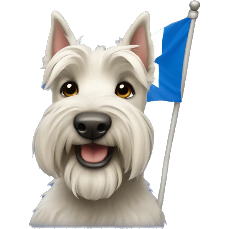 Scottish terrier dog with scottish flag emoji