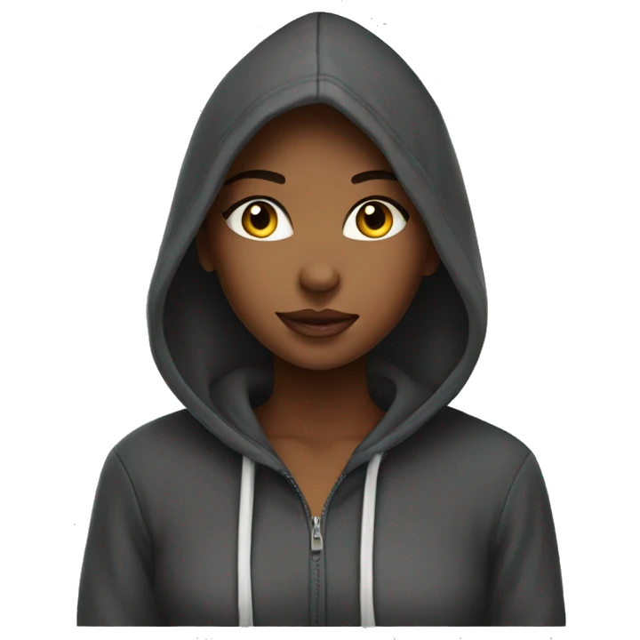 beautiful girl with hoodie emoji