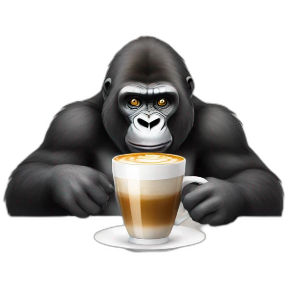Gorilla drinking a cappuccino  emoji