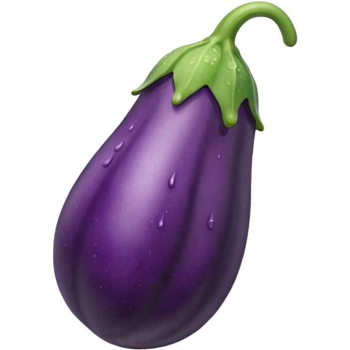 Detailed dripping veiny wet long cucumber shaped eggplant with veins along body emoji