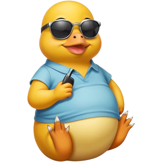 Psyduck wearing sunglasses relaxed pose emoji