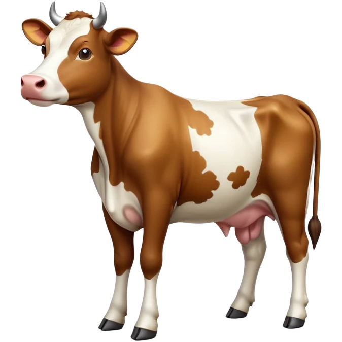 cinematic-[brown and white cow]-realistic-full-body-standing-emoji,-tail-flicking-lazily,-head-tilted-dramatically,-sleek-[brown and white]-coat,-simplified-yet-realistic-focused-features,-highly-detailed,-glowing-with-an-almost-sarcastic-glow emoji