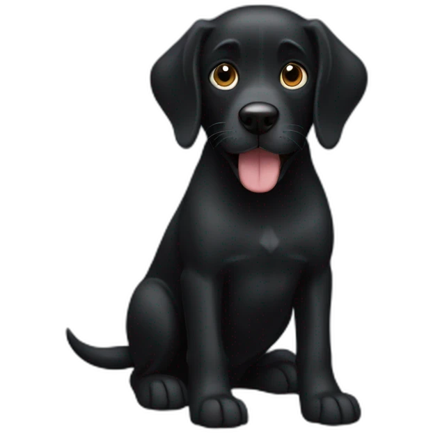 a-black-dog emoji
