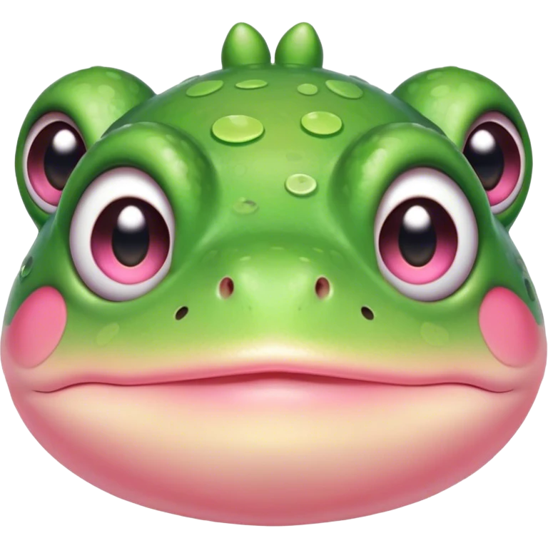 Mr cute frog cheeks pink blush emoji