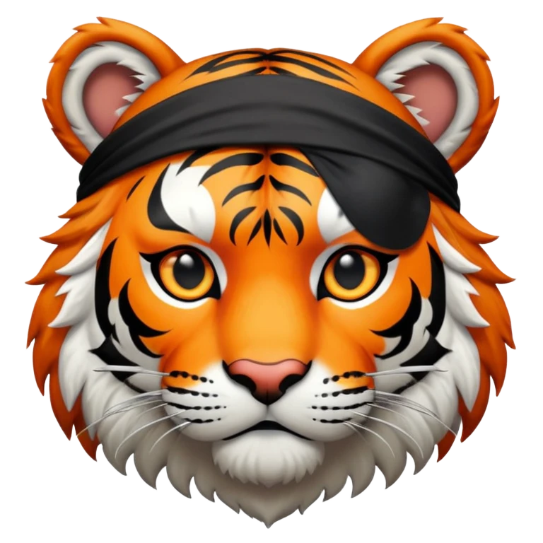 Tiger pirate with eye patch emoji