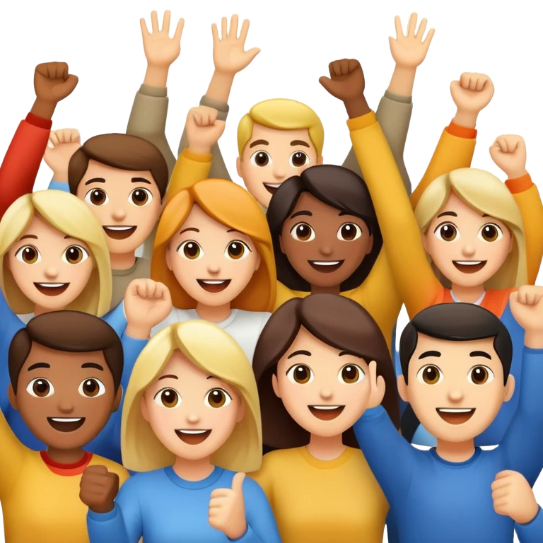 community of people cheering together emoji