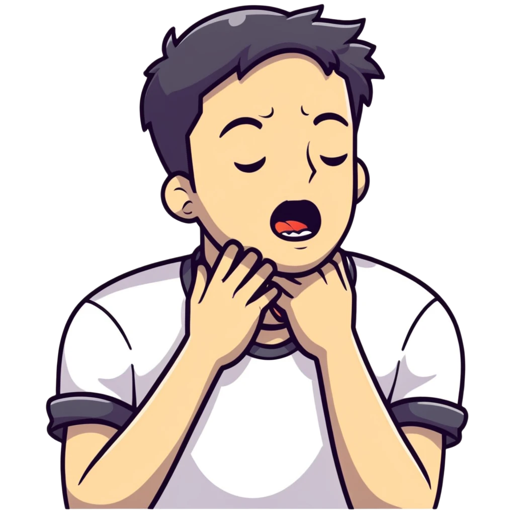 man grabbing his neck  emoji