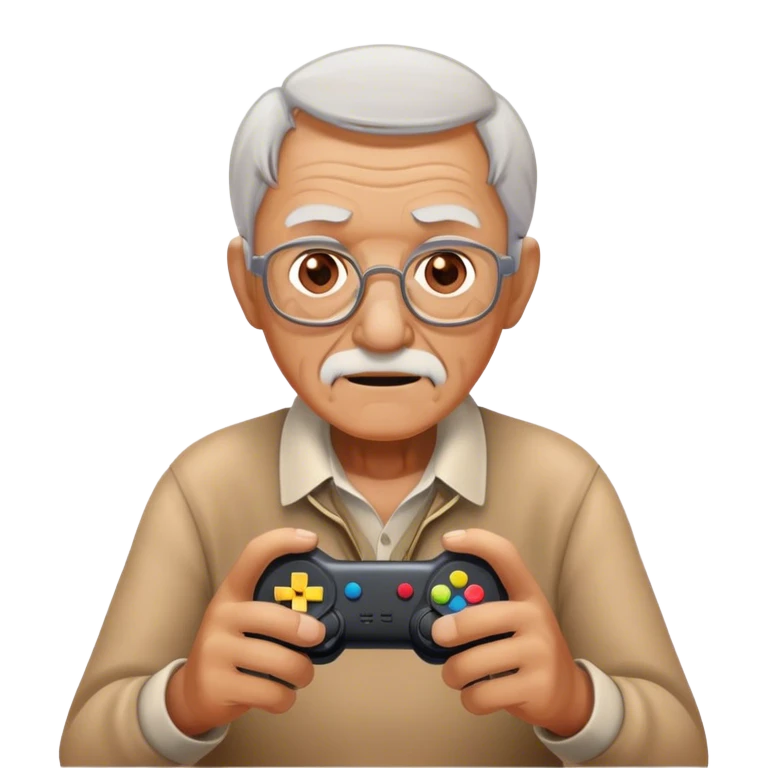 old man playing video games emoji
