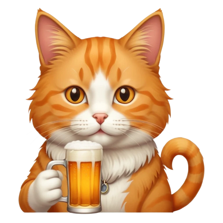 Cat drinking beer emoji