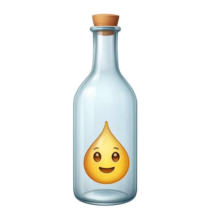 Glass transparant bottle emoji