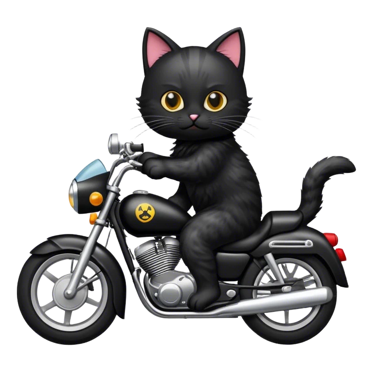 Gatto che guida una moto emoji