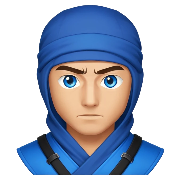 Ninja moreno con ojos azules emoji