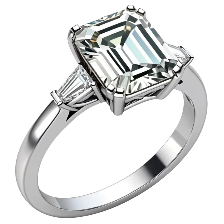 Emerald cut diamond ring emoji