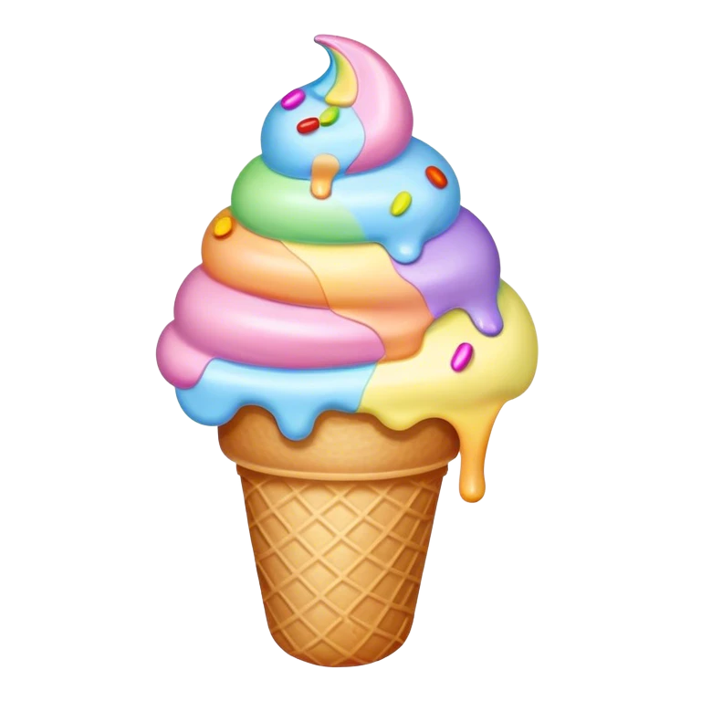Melted pastel ice cream emoji