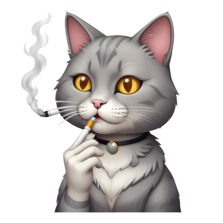 cat smoking emoji