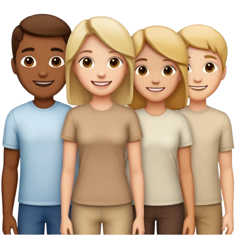 five people team standing together emoji
