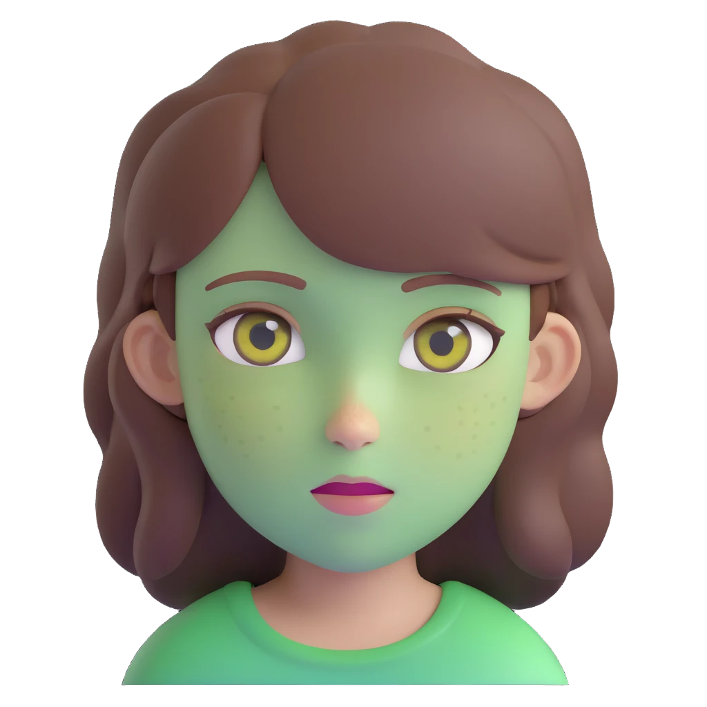 girl with brown hair green eyes and freckles emoji