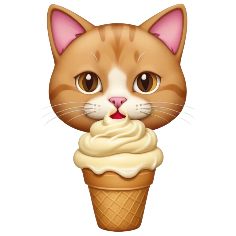 Cat eating ice cream emoji