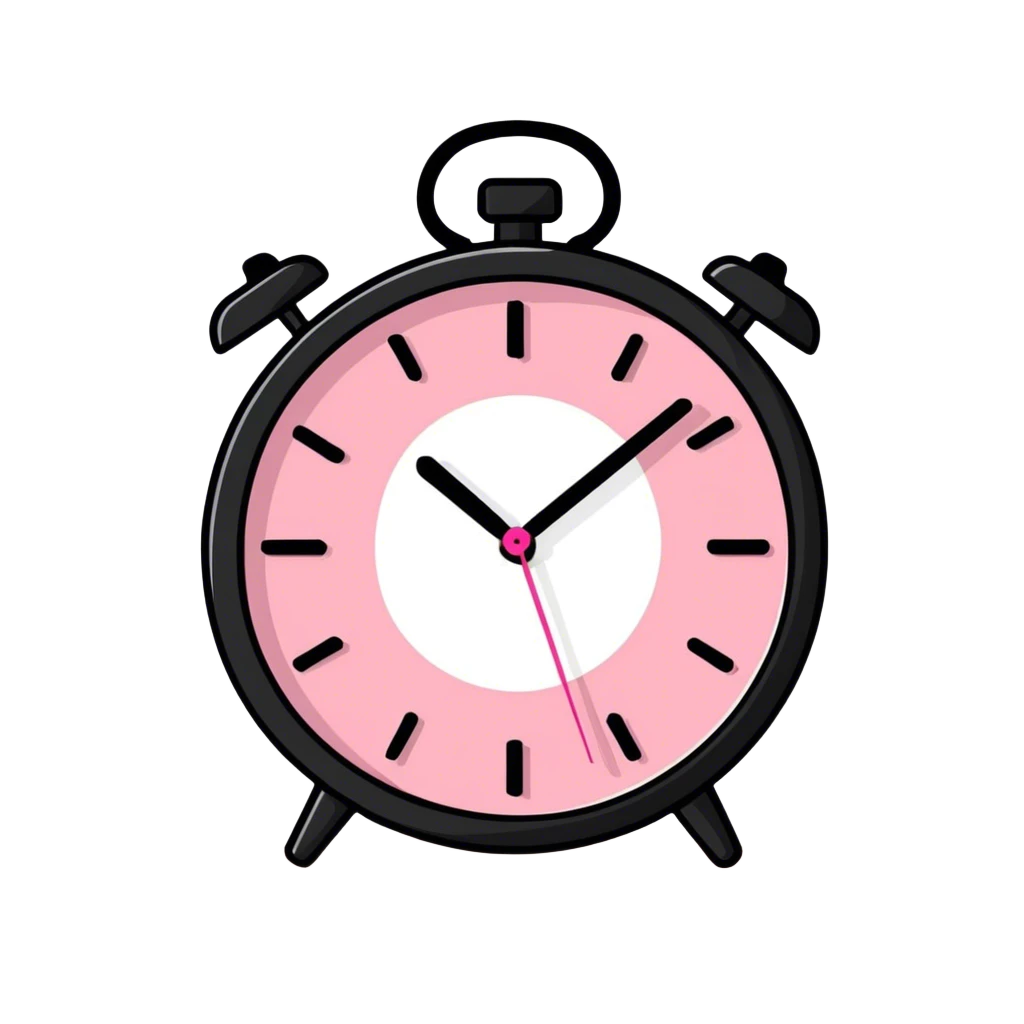 pink clock emoji