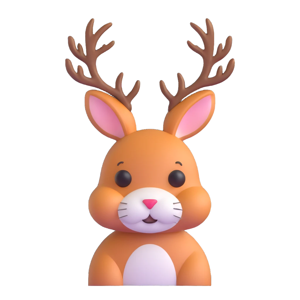 rabbit with deer antlers emoji