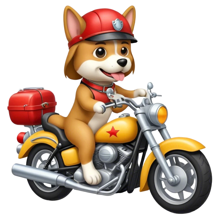 Chien sur une moto  emoji