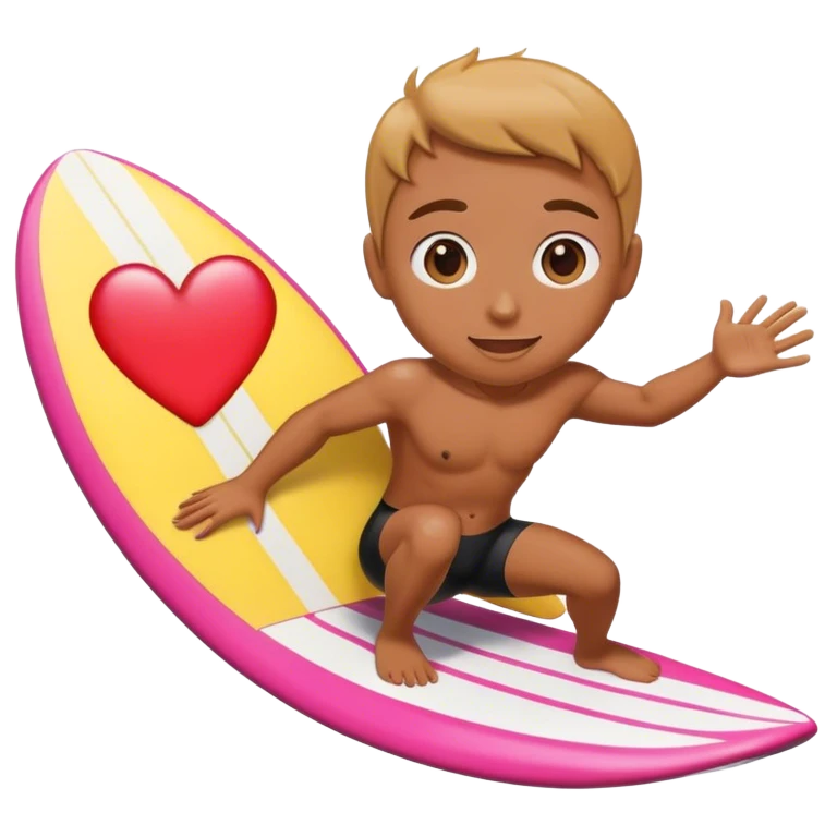 EMOJI ENAMORADO SURFEANDO emoji