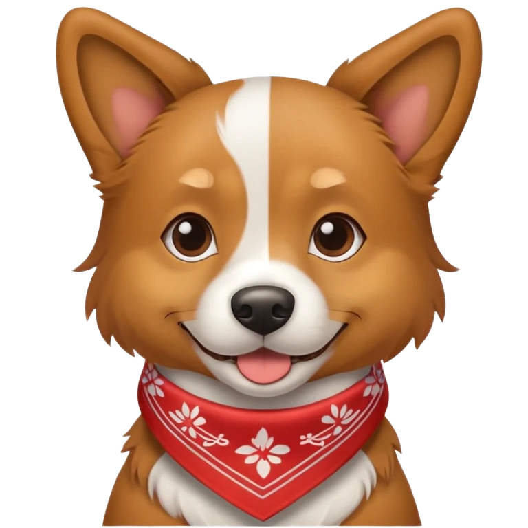 dog with bandana emoji