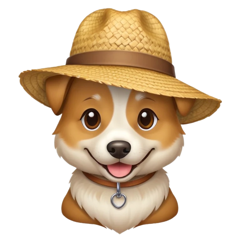 Perro con gorro de paja  emoji