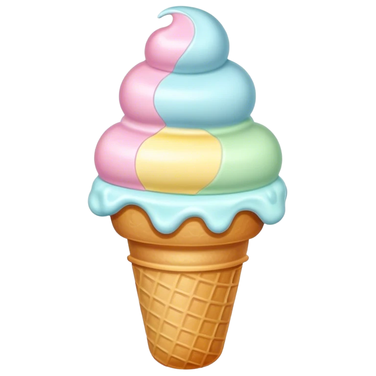 Melted pastel ice cream emoji