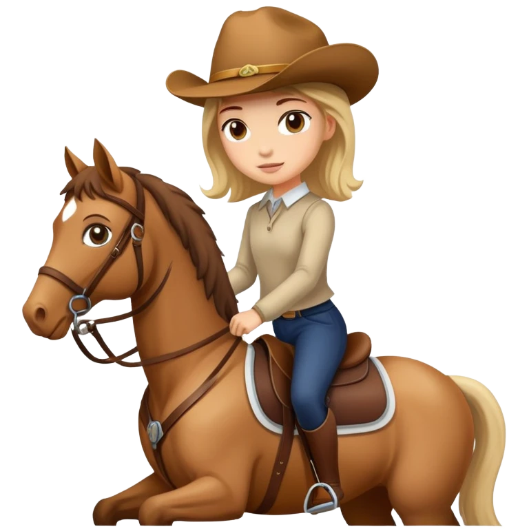 A girl riding a horse emoji