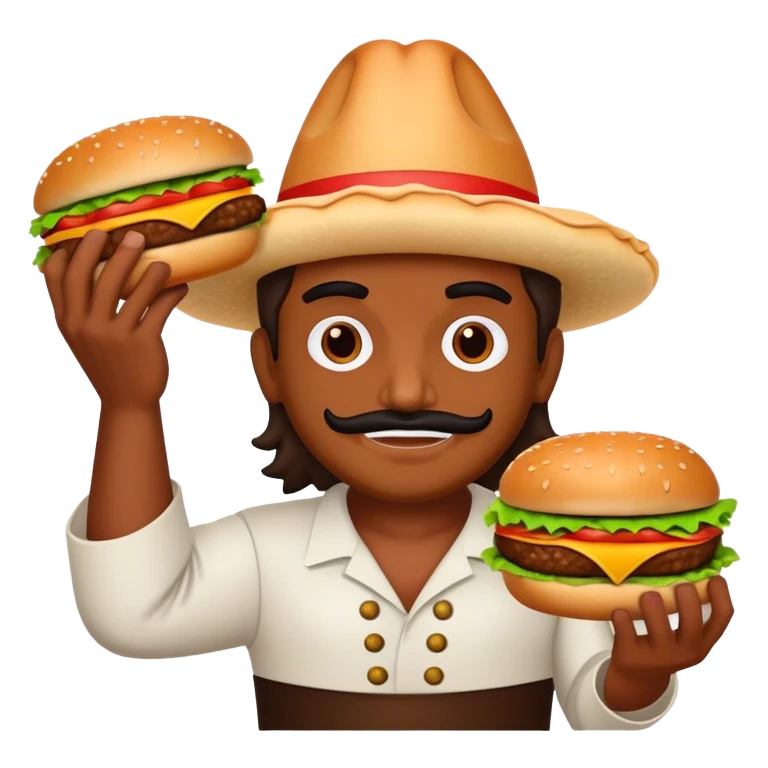 brujo con una hamburguesa  emoji