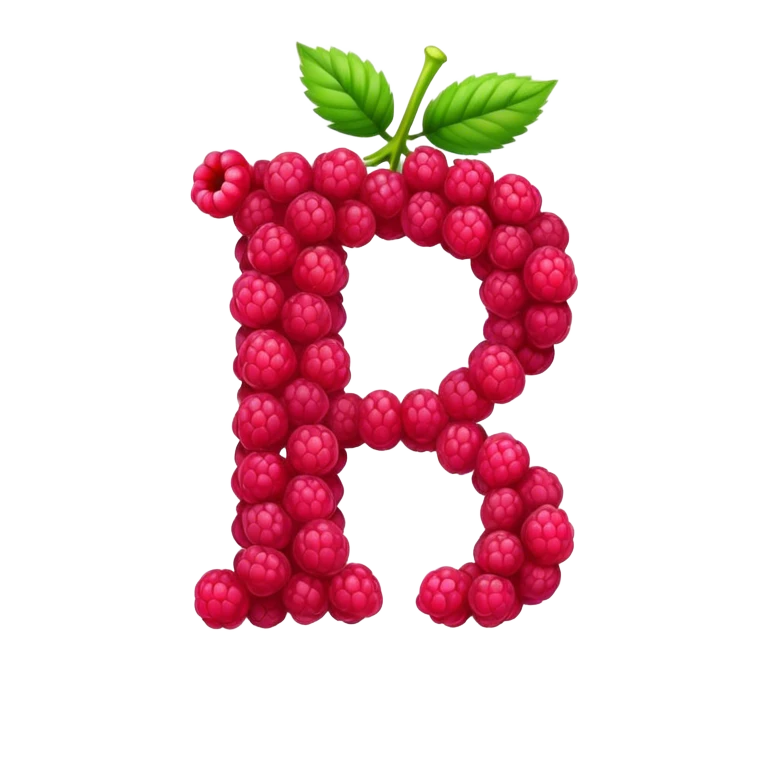 A raspberry R letter emoji