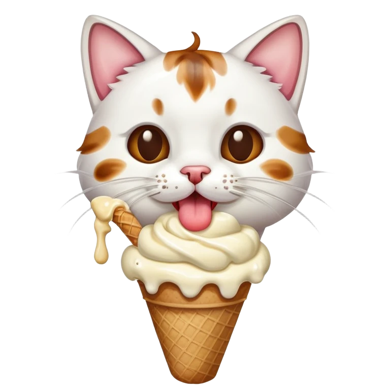 cat eating ice cream emoji
