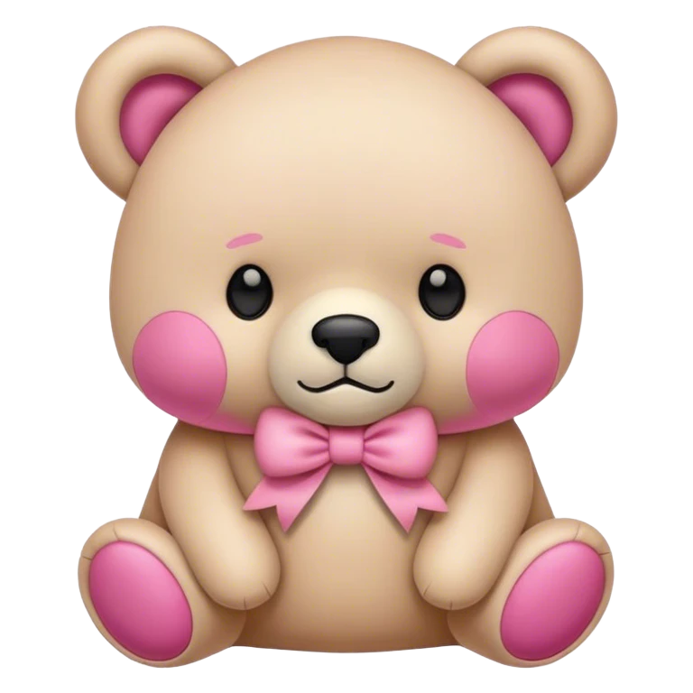 Osito con lazo rosa emoji
