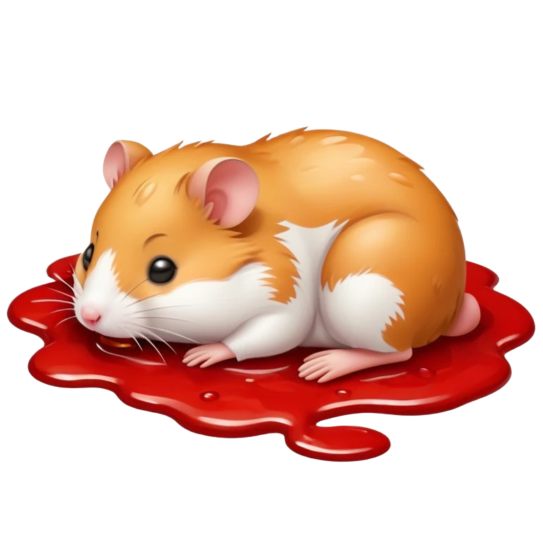 hamster sleeping in ketchup emoji