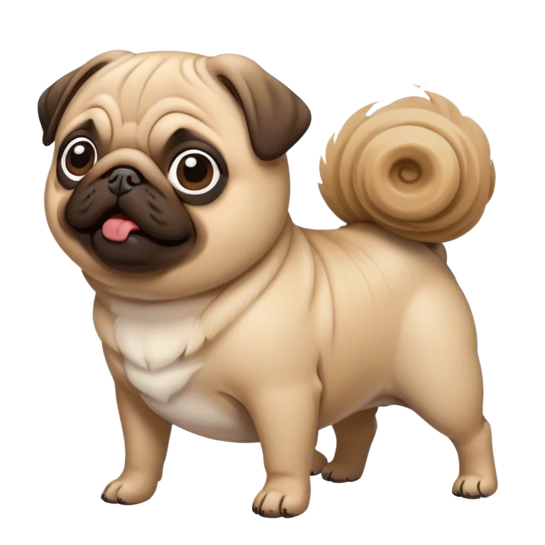 Pug blowing in wind emoji