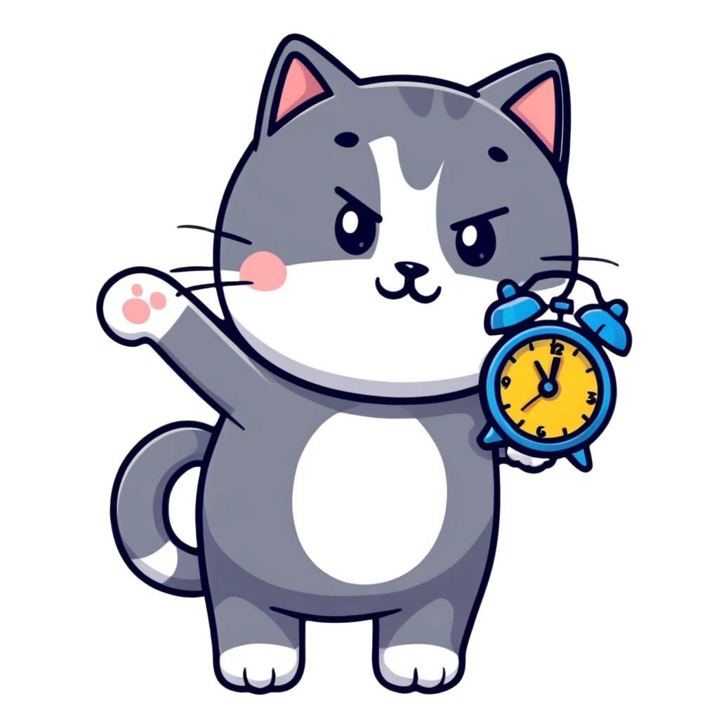 cat with a clock emoji