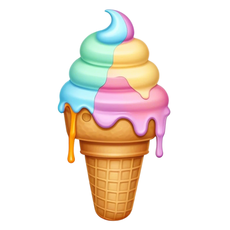 Melted pastel ice cream emoji