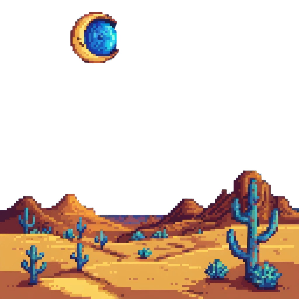 desert night with stars and moon emoji