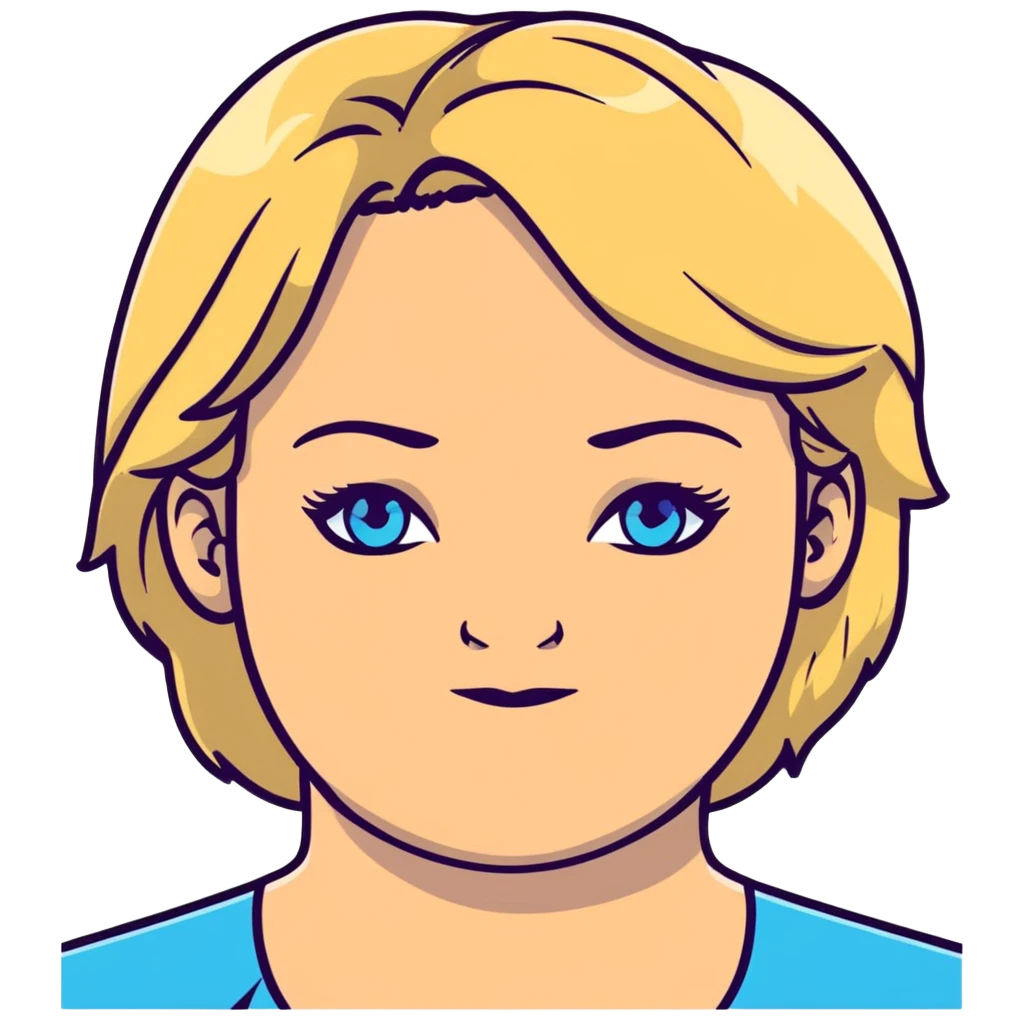 A middle aged plus size woman with blonde hair and blue eyes emoji