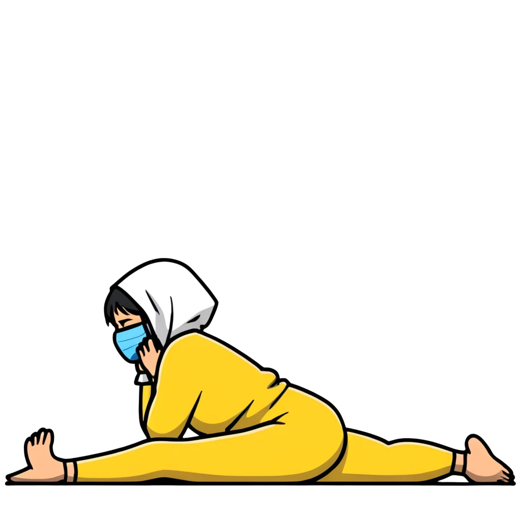 woman sitting on floor in profile view crying with face covered by arms emoji
