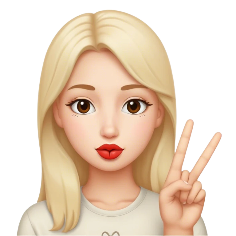 Kissy face with peace sign  emoji