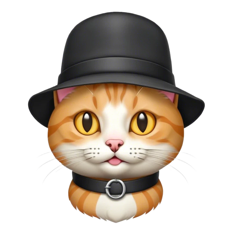 кошка с шляпой emoji