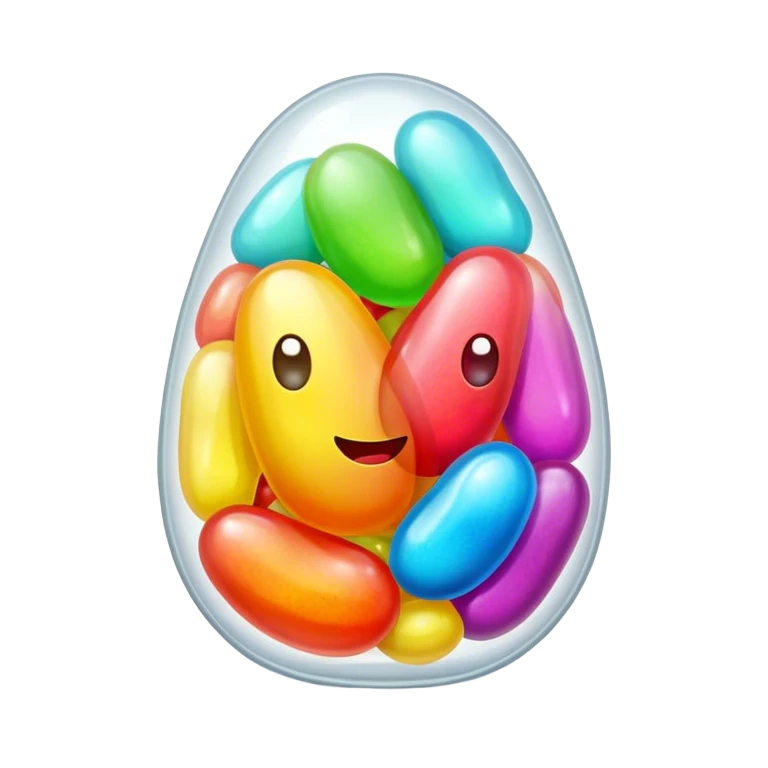 Happy jelly bean emoji