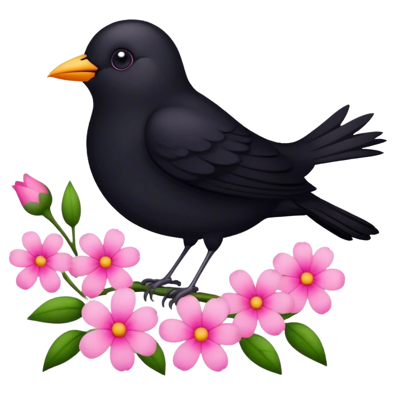 🐦‍⬛🌸 emoji