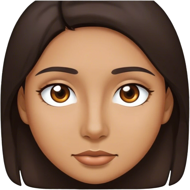 ojos marrones pelo castaño oscuro piel trigueña  emoji