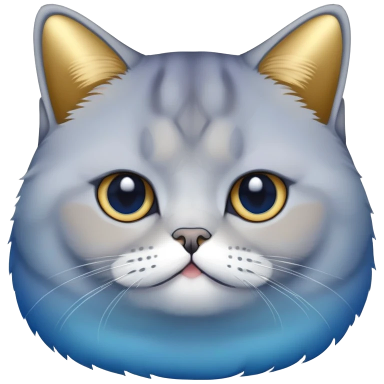 Blue gradient gold shaded British shorthair cat emoji